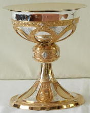 Solid silver antique French Romanesque St Remy Chalice.